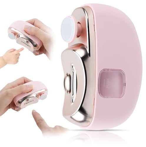 Coupe-ongles électrique,Coupe-ongles électrique Automatique 3 en 1 Avec Polissage,Nouveau Coupe-ongles électrique 2025 pour Adulte Senior,Coupe-ongles électrique lime à ongles(Rose)