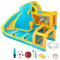 UEV Hüpfburg 8-in-1, Aufblasbare Wasserpark Springburg Spielbecken mit Rutsche Wasserpistole Fußball Basketball Kletterrampe, 445x345x215cm