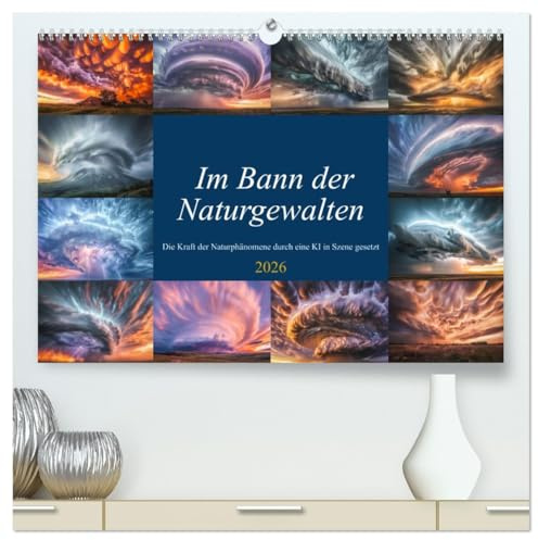 Im Bann der Naturgewalten (hochwertiger Premium Wandkalender 2026 DIN A2 quer), Kunstdruck in Hochglanz: Die kraftvollen Tanzpartner von Blitz und ... die Erde erzittern lassen. (CALVENDO Natur)