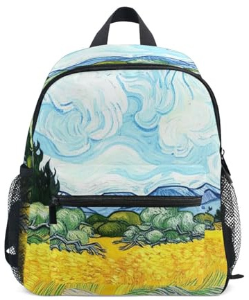 RPLIFE Rucksack für Kleinkinder, Mädchen, Jungen, Motiv: Weizenfeld, Zypressen, Mini-Kinderrucksäcke, Reisebuchtasche, 3–8 Jahre