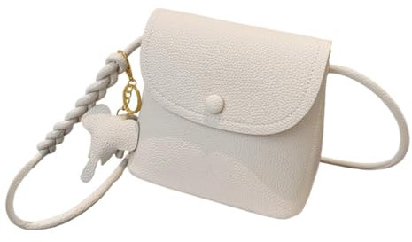 , einfarbig, einzelne Schultertasche, Umhängetasche, kleiner Elefant, dekorative Handtasche aus weichem Ledermaterial Aigner Taschen Damen Groß (White, One Size)