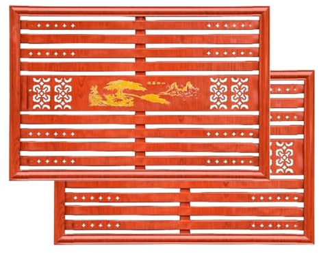 LXRHLIKG Cache-radiateur Mural en Fer Forgé, 2 Pièces, Tablette de Radiateur, à Lattes, Cache-tuyaux, pour Salon, Chambre à Coucher(Red,150cm/59in)