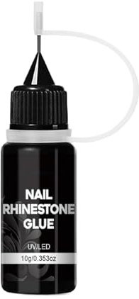 Super Strong Nail Glue - Rhinestone Jewelry Adhesive Fingernails, 10g Precision Bottle, Quick-Dry Formula Secure, Cosmetic Craft Tool, Supplies for Women Girls Professionals