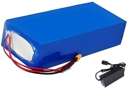 Leilaohu Batería De Iones De Litio para Bicicleta Eléctrica De 72 V Y 30 Ah con Cargador De 84 V Y 3 A; Batería para Bicicleta Eléctrica 20S4P con BMS Integrado (Conectort) 72V 30Ah,TPlug