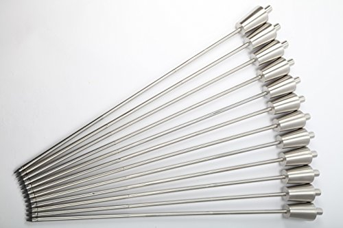 point-garden 12 x Gartenfackel aus Edelstahl