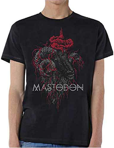 Rockoff Trade Men's Mastodon Rams Head Colour T - Shirt, Black (Black Black), Medium
