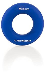 AFH Webshop Silikon Handtrainer und Fingertrainer | runder Handgriff Trainer | ergonomischer Fingertrainer Ring | Nagelhärter | Round Premium | dunkelblau | mittel