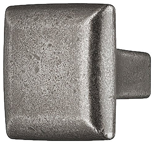 Design Möbelgriff vernickelt schwarz matt Möbelknopf Vintage Antik Schrankknopf eckig für Schubladen - H10061 | Tür-Knopf quadratisch 25 mm | Höhe 27 mm | 1 Stück - Kommoden-Knopf mit Schrauben