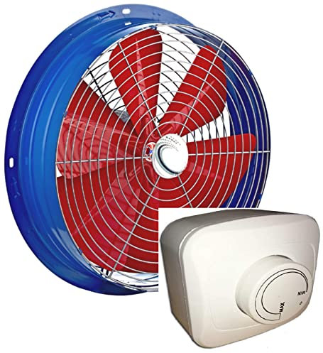 Uzman-Versand 550mm Ventilateur Mural avec variateur de vitesse 500Watt Extracteurs d'air Industriel VENTILATEURs Aspiration Extracteur Helicoide Ventilation
