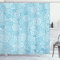 ABAKUHAUS Blau und weiß Duschvorhang, Sea Wave-Strudel, Stoffliches Gewebe Badezimmerdekorationsset mit Haken, 175 x 180 cm, Blau und weiß