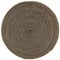 vidaXL Teppich Handgefertigt mit Spiralen-Design Wohnzimmerteppich Jute Teppich Kurzflor Handwebteppich Naturteppich Geflochten Schwarz 150 cm