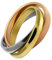 Soul-Cats Ring Tricolor aus Edelstahl ineinander verschlungen rosé Gold Silber, Größe: 19
