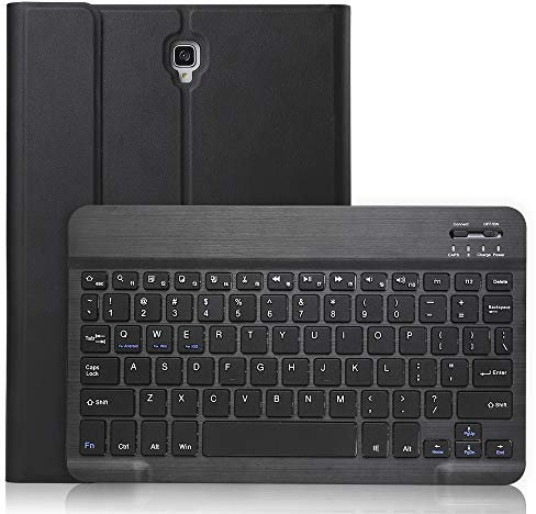 Claelech - Custodia per tastiera Galaxy Tab S4 10.5 (QWERTY), sottile, in pelle, con tastiera magnetica rimovibile e senza fili, per Samsung Galaxy Tab S4 T830 T835, colore: Nero