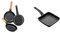 BRA Efficient Orange Set de 3 sartenes, Aluminio Fundido + Efficient - Grill Asador con Rayas, Aluminio Fundido con Antiadherente Platinum Plus