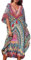Lazz1on Mujer Kaftan Largo Vestido de Playa Maxi Verano Pareos Bohemio Bikini Cover Up