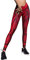 In One Clothing - Damen Leggings für Sport, Fitness, Outdoor und Loungewear, super elastisch und mit hohem Bund für knitterfreien, komfortablen Sitz - mit Schlangenmuster in rot Grösse XL