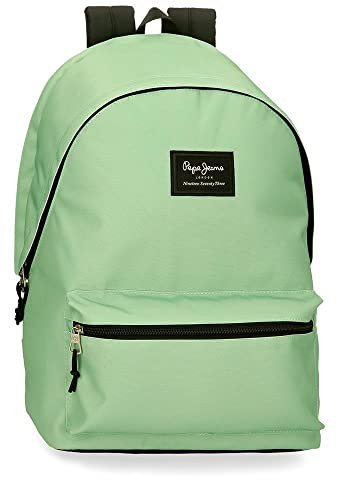 Pepe Jeans Aris Zaino per laptop doppio scomparto portatile 15,6 pollici 31 x 44 x 17,5 cm Zaino scuola poliestere by Joumma Bags, Verde pastello, Zainet