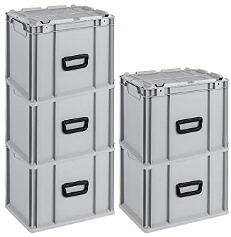 PROREGAL SuperSparSet 5x Eurobox NextGen Portable | HxBxT 33,5x30x40cm | 30 Liter | Eurobehälter, Transportbox, Transportbehälter, Stapelbehälter