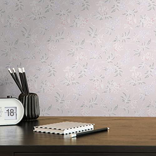 A.S. Création Blumentapete Creme Rosa Lila Grau Weiß - Architects Paper Art of Eden 390633 - Vliestapete Florale Tapete - 10,05 m x 0,53 m Made in Germany