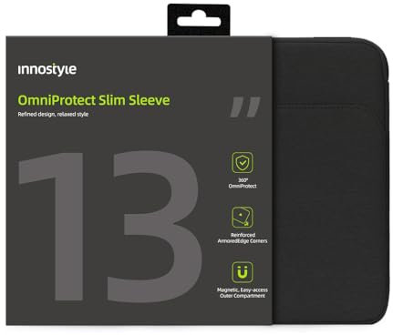 INNOSTYLE Custodia per laptop da 13 pollici, custodia protettiva a 360 gradi con tasca frontale antiurto resistente all'acqua per MacBook, HP, Dell, Lenovo, Asus Notebook Ultrabook