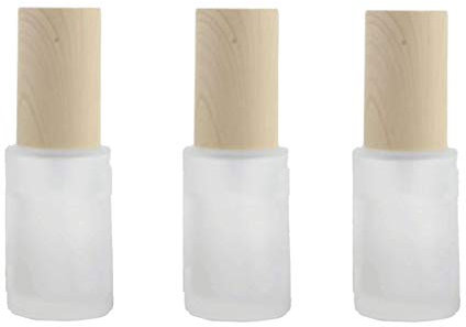 QUUPY 30ml 1ounce Empty Refillable Dull Glass Cream Lotion Bottles with Sturdy Pump Toiletries Toner Travel Container Pump Bottles for Purse and Handbag Pack of 3