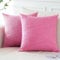 Artscope 2 Pezzi Federe per Cuscini in Finto Lino Minimalista Copricuscini Decorativo per Domestica Soggiorno Camera da Letto Divano 40x40cm, Rosso Rosa