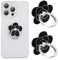 Sibba 2 Stück Handy-Ringhalter mit Ständer Handy-Blumen-Fingerring-Griffe Ständer Aus Metall Universelles Kompatibles Zubehör mit Smartphone Handys Handyhülle (Schwarz)