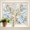 COALHO Fensterfolie im Vintage-Stil, Wildhirsch, UV-blockierend, abstraktes Hirsch, Tier, Aquarell, Pflanze, Blatt, Fensterschutz, statisch, dekorative Fensteraufkleber, 60 B x 120 L cm, 2 Stück