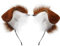 Kidukso Niedliche Hundeohren Kopfbedeckung Haarband pelziges Tier gefaltete Hundeohren Kopfschmuck Anime Cosplay Kopfbedeckung Stirnband Kamel und Weiß