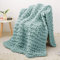 Decke Grob Gestrickte, Grobstrick-überwurf Strickwolle Dickes Garn, 100% Dicke Wolle Zum Handstricken Strickdecke, überwürfe Für Sofa Gestrickte Bettüberwurf-DeckenFürBetten, 76x101cm, Aquablau