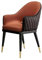 AMYSTY Esszimmerstuhl, Polsterstuhl mit Armlehnen, Küchenstuhl mit Rückenlehne und Metallbeinen für Esszimmer Wohnzimmer Schlafzimmer Einzelsessel (Color:Orange)