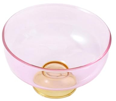 Sharplace Bol à glace en verre sur pied, bol à fruits, bol à soupe, tasse à fruits parfaite, bol à Dessert en verre pour collation, Dessert, Rose