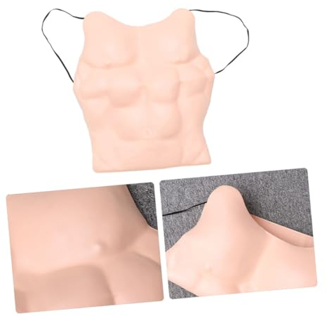 Holibanna bilden -Muskelbrust für Männer realistisch Cosplay gefälschte Brust Truhe mit Halloween-Kostümen kleidung falsche gefälschter Brustmuskel Requisiten Zhu Bajie