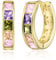 Linawe Gold Hoop Earrings for Women Trendy, Cubic Zirconia Rainbow Earrings, Tiny Mini Small Huggie Earrings, Safety Pin Flat Back Stud Earrings, Tragus Piercing Jewellery