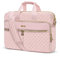 MOSISO Sacoche Ordinateur Portable 17-17,3 Pouces,Porte-document Femmes Hommes,Carré Matelassé Sac Messager d'ordinateur Bureau Voyage avec 3 Poches & Courroie,Rose