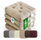 etérea Sitzkissen 42x42 cm 4er Set - Taupe 8 cm hoch - Bodenkissen für Indoor, Outdoor, Küche, Garten, Auflage - Heidi Stuhlauflage - 4 Stück Stuhlkissen 40x40 cm Taupe
