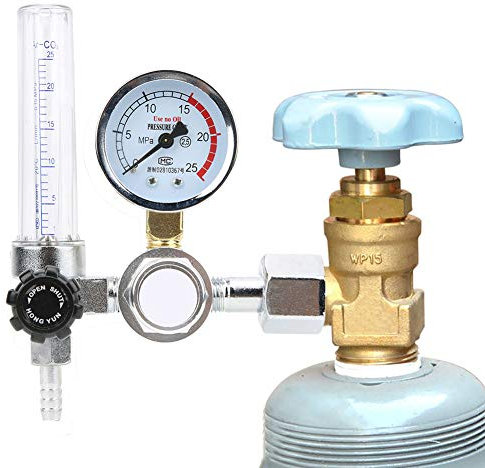 SUPYINI Argon CO2 Mig Tig Meter Regulator Pressure Gauge Welder Parts Welding Gas Disposable Mini Gas Bottle Regulator Argon/CO2 Mig Welding 17 * 14 * 8