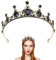 Barock Krone Schwarz, Damen Mädchen Prinzessin Diadem Tiara Kristallkrone Strass Gothic Braut Crown Crystal, Vintage Black Swan Krone Königin für Halloween Kostüm Hochzeit Festival Geburtstag Party