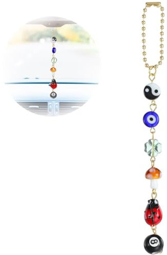 COYUN 1 Stück Evil Eye Auto Hängeornament, Autospiegel Anhänger, Blaue Evil Eye Anhänger für den Rückspiegel des Autos, glückliches Autozubehör, Evil Eye, Amulett, Schutz und Segen für Reisen