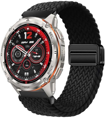 GIOPUEY Magnet Armband Kompatibel mit KOSPET TANK T3 ULTRA 2, 22mm Geflochtenes Nylon Armband [unisex] elastisch Ersatzarmband