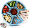 Lot de 8 bols à tapas en céramique peints à la main - Design méditerranéen - Bleu turquoise - Assiette de 30 cm - Éthique et durable - Passe au micro-ondes et au lave-vaisselle - Fabriqué en Tunisie