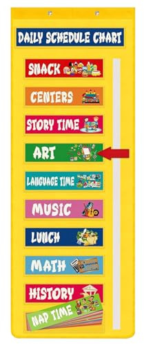 Grafico tascabile con orario di lezione - Calendario orario giornaliero per bambini visivi, grafico tascabile | Strumento di insegnamento visivo Organizzazione del calendario per l'apprendimento