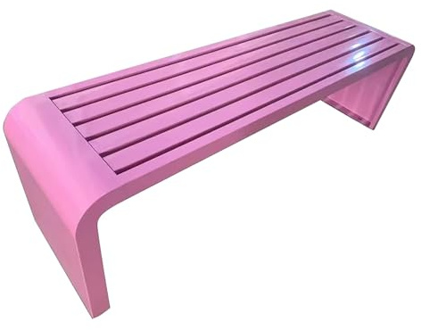 lyxamjrzyp Gartenbank für Park, Metallschmale Bank für Außenbereich, Rostbeständige Outdoor Gartenbank, Lange Bank für Innenhof und Öffentliche Plätze(Pink,39.3in/100cm)
