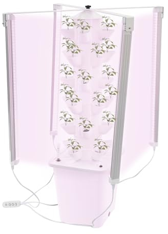 AQIFAND Hydroponik-Turm mit LED-Beleuchtung Garten Hydroponik-Anbausystem 30 Löcher Indoor-Gewächshaus Automatische Bewässerung & Timer 10L Wassertank Ideal für Kräuter, Obst und Gemüse