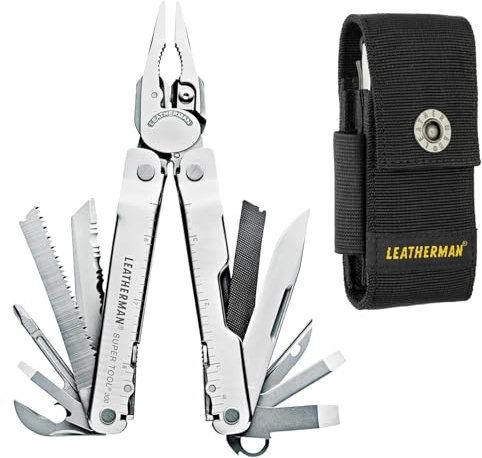 Leatherman Super Tool 300 Multi-Tool & Sheath Bundle - 19-in-1 Multi-Tool with Black Large Nylon Sheath - Camping & Outdoor