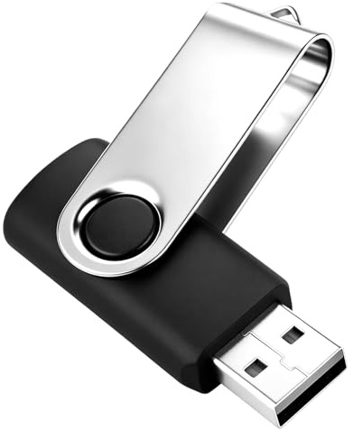 USB 64GB Memory Stick USB 3.0 Flash Drive, Swivel Metal Pen Drive 64GB with Keyring Portable Thumb Drive Fold Storage Compatible with PC Laptop MaBook Tablet TV for Photos Videos Music Files