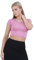 janisramone® Women's Plain Stretchy Vest Tee Mini Crop Top - Chic Cap Sleeve, Y2k Top Summer Style, Ideal Crop Tops for Women for Casual and Gym Wear Rose Pink