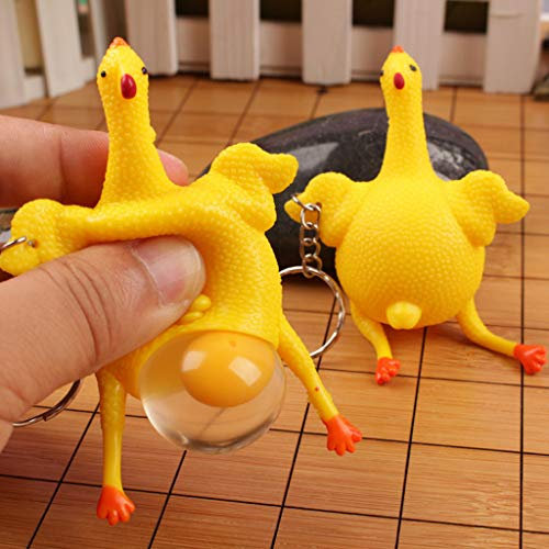 Zumint Jouet 2PCS Porte-Clés, Drôle de Nouveauté,Porte-Clés Poule Pondeuse, Créatif, Fantaisie et Amusant,10x6cm