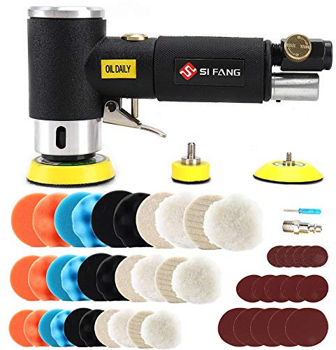 SI FANG 48Pcs mini ponceuse excentrique à air comprimé 25mm/50 mm/ 75mm Ponceuse Orbitale Air Sander 1/ 2 / 3 pneumatique orbitale avec disque