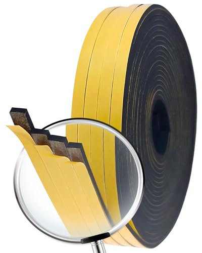 Cinta Espuma de Sellado Burlete 6mmWx3mmTx20ML junta placa vitroceramica, Cinta aislante ventanas pvc y puertas, junta goma ventana aluminio 4pz 5mts